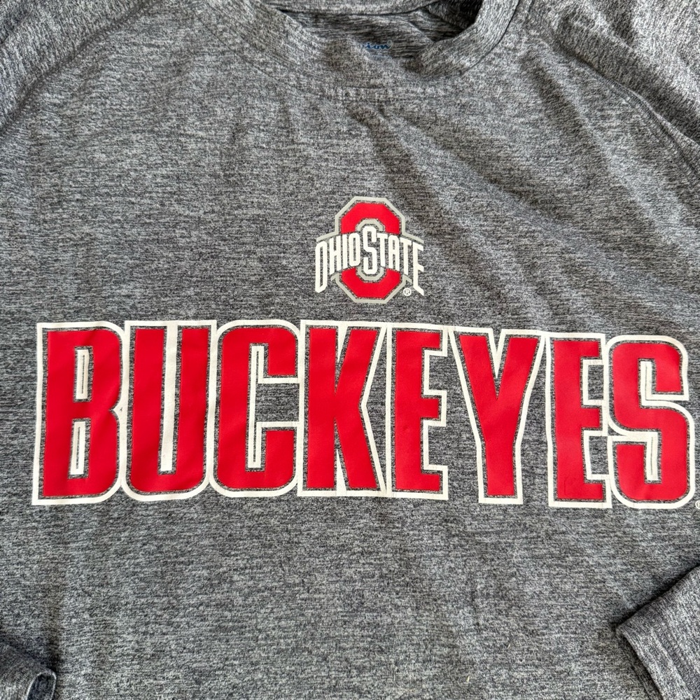 Ohio State‎ Buckeye Champion Men Small Long Sleeve Shirt Gray Heathered Perform